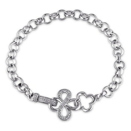 Miabella Diamond-Accent Sterling Silver Infinity Link Bracelet, 7