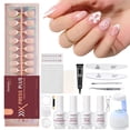 thumbnail image 1 of Kit de uñas Beetles X Press Gel con punta francesa con luz UV para mujer, 1 of 7