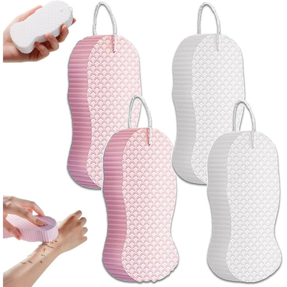Toolye Body Scrubber, 2026 Toolye Magic Exfoliating Bath Sponge 3D, Super Soft and Skin-Friendly, Reusable Exfoliating Bath Sponge for Women and Men (4pcs-A)