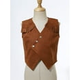 thumbnail image 3 of inhzoy Kids Boys Girls Western Cowboy Cowgirl Vest Cosplay Jacket Type B-Brown01 10, 3 of 8