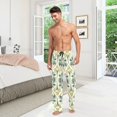 thumbnail image 6 of FORMRS Mens Pajama Pants with Pockets Sleepwear Lounge Bottoms Sizes S-2XL, Beige Floral Pattern, 6 of 7