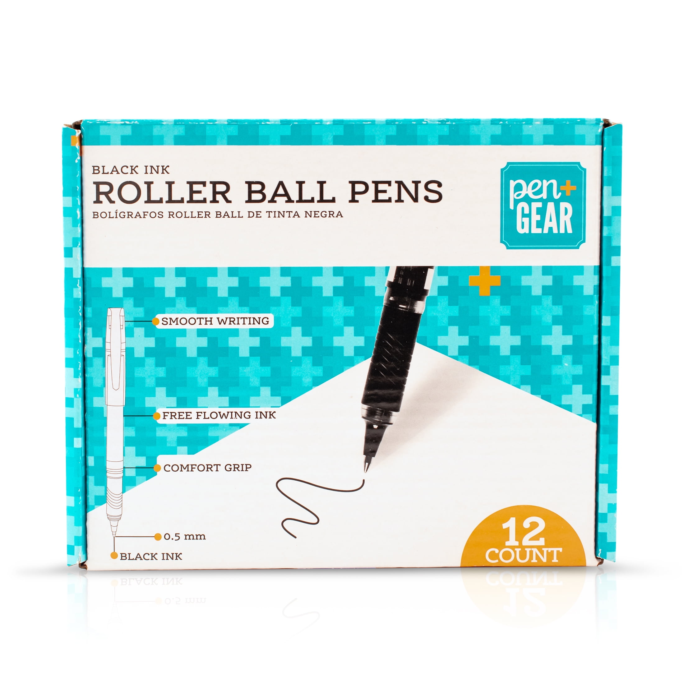 Pen + Gear Rollerball Pens, Black Ink, 12 Count