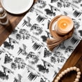 thumbnail image 3 of Farmhouse Country Table Runner 90 Inches, Black Vintage Trees Rustic French Garden Bed Runner Dresser Scarves Tabletop for Indoor Outdoor Parties/Ceremony/Banquet, 13" x 90", 3 of 9
