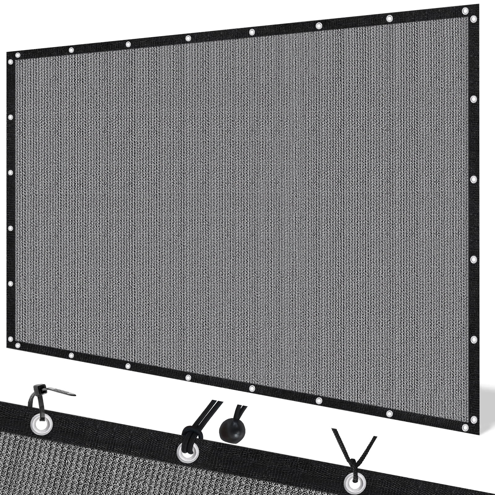 Jane Stone 12'X16' Rectangular 200 GSM 100% HDPE Sun Shade Cloth with Grommets,90% UV Block Pergola Replacement Cover,Light Gray