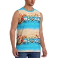 thumbnail image 2 of Uemuo Boards and Beach Pattern Men's Sleeveless T-Shirt,Muscle Athletic Tank Top, Moisture-wicking Quick-dry Breathable Classic Tee Top for Gym Run Outdoor Sports-Large, 2 of 8