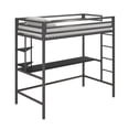 thumbnail image 1 of Novogratz Maxwell Metal Twin Loft Bed with Desk & Shelves, 1 of 9