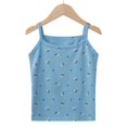 thumbnail image 4 of EnJoCho Toddler Summer Sling Little Girls Cool Vest Pure Cotton Tops Cute Purple Bunny Floral Print Sleeveless Tops Small Children's Vest Bottom Clothes, 4 of 4
