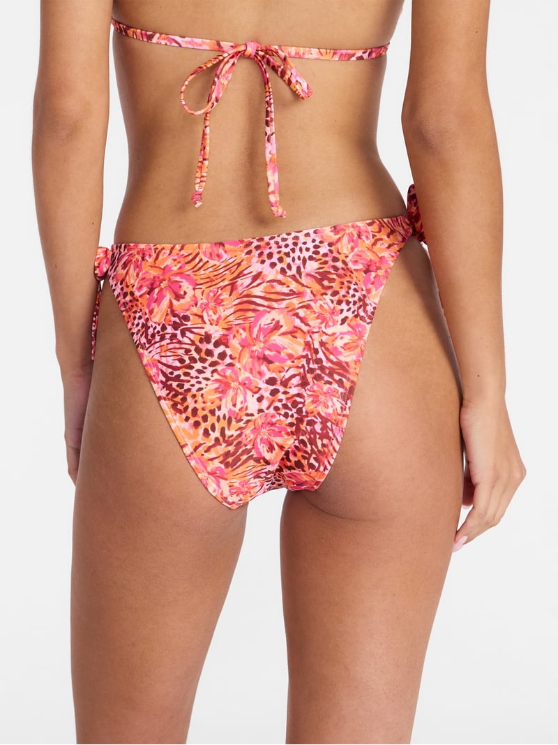 No Boundaries Floral Animal Sash Swim Bottoms, Women's XXS-XXL