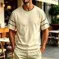 thumbnail image 5 of Qiyinn Men's Line Casual T-shirt For Summer Men Top, 5 of 6
