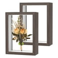 thumbnail image 1 of 2-Pack Dried Flower Frame, 5 x 7 Inch Double Acrylic Wooden Dried Flower Photo Floating Frame [Coffee], 1 of 7