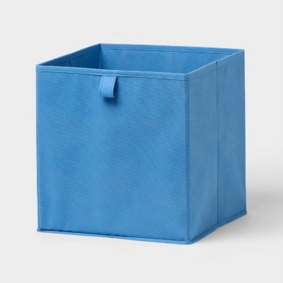 11" Blue Fabric Storage Bin for Closet Shelf & Cube Organizer