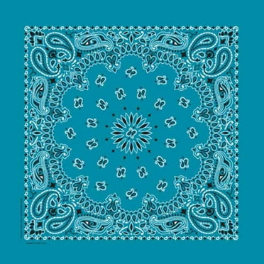 Bandanna Co Paisley, Turquoise, 22" x 22" (3rd)