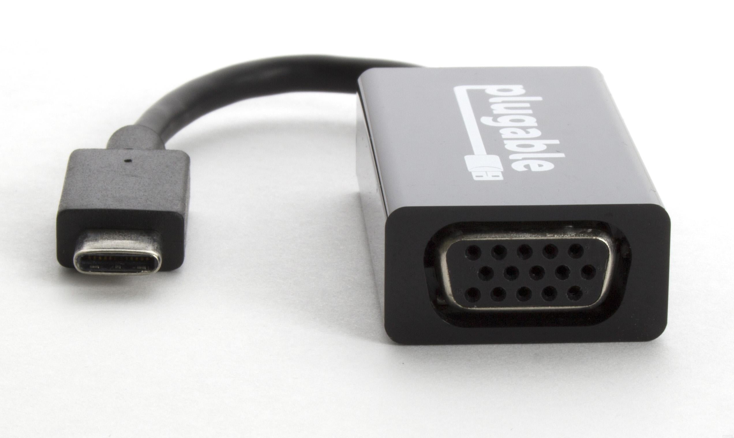 Plugable USB C to VGA Adapter Compatible with 2018 iPad Pro, 2018 MacBook Air, 2018 MacBook Pro, Surface Book 2, Thunderbolt 3 & More (Support for resultions up to 1920x1200 @ 60Hz)