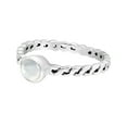 thumbnail image 5 of AeraVida Elegant White Mother of Pearl Inlay Sterling Silver Twisted Band Ring - 9, 5 of 5