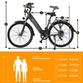 thumbnail image 4 of Movcan 26" Tires Adult Electric Bike, 750W Electric Commuter Bicycle, 48V 13Ah Removable Battery, 7 Speed Front Fork Suspension Mountain Bike UL2849, 4 of 9