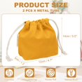 thumbnail image 2 of Uxcell 2 Pcs Bolsa de Maquillaje con Cordón, Bolsa Cosmética de Lona de 4.7" para Mujeres, Organizador de Artículos de Tocador para Viajes, Accesorios de Tocador, Naranja, 2 of 7