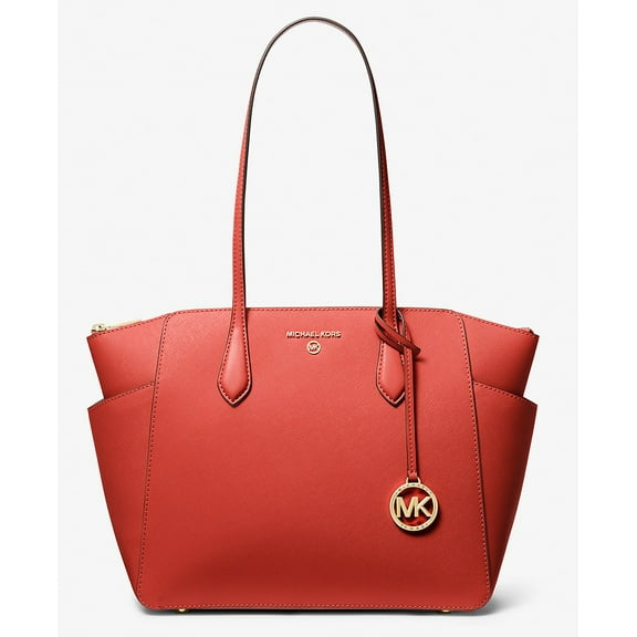 Michael Kors Marilyn Medium Leather Tote Bag, Spiced Coral