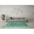 thumbnail image 3 of Ahgly Company Indoor Square Oriental Light Blue Traditional Area Rugs, 3' Square, 3 of 4