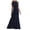 Blue, variant on OSOLU Women Solid Color O-Neck Long Sleeve Patchwork Long Skirt Fashionable Comfortable Holiday Skirts