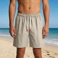thumbnail image 1 of Xuniizn Athletic Shorts for Men Elastic Waist Solid Color Quick Dry Loose Gym Running Shorts with Zipper Pockets Lightweight Summer Beach Workout Board Shorts, 1 of 8