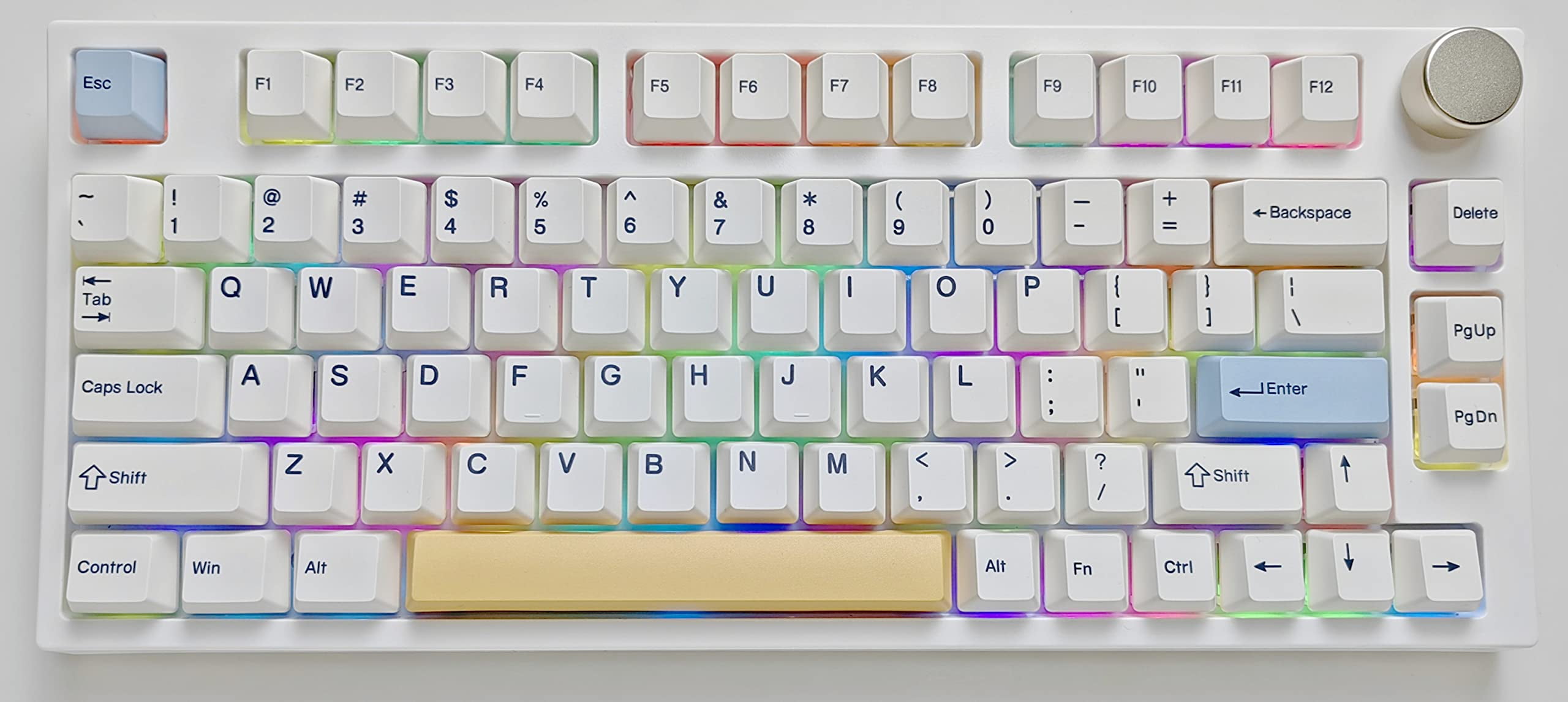 NJ80AP Wireless Mechanical Keyboard with Knob Bluetooth 5.0/2.4G/Wired