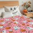 thumbnail image 6 of Pink Halloween Throw Blanket 50"x60", Cute Ghost Blanket for Girls Kids Soft Flannel Fleece Halloween Blankets and Throws Decor, 6 of 6