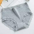thumbnail image 3 of Gfyviroh High-rise Briefs for Women Casual Lace Splicing Cotton Underwear Thin Comfortable Ribbed Solid Color Panties, 3 of 3