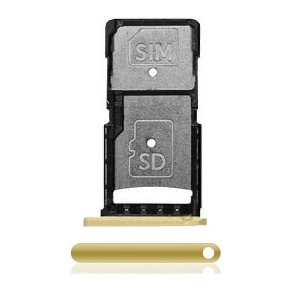 Replacement Sim Card Tray Compatible For Motorola Droid Turbo 2 (XT1585 / XT1580 / XT1581 / 2015) (Gold)