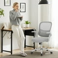 thumbnail image 5 of CONCETTA Ergonomic Office Chair with Flip-up Arms & Lumbar Support – Mid-Back Desk Gray, 5 of 8