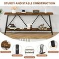 thumbnail image 6 of 70.9 Inch Extra Long Sofa Table, Industrial Entryway Table with 2 Tier Storage Shelves, Console Table Behind Sofa for Hallway, Living Room, Brown, 6 of 8