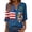 Dark Blue #41, variant on Evdexr Womens 250th Anniversary Usa Tops 1776 2026 V Neck Shirts Patriotic Graphic 3/4 Sleeve Red Blue and White T Shirts 4th Of July Lightweight Casual Shirt Royal Blue L