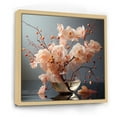 thumbnail image 2 of Designart "Graceful Blooms Of Peach Orchids" Orchids Floater Framed Canvas Prints, 2 of 5