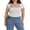 White, variant on Michellecmm Women's Crop Tee Solid Lace Trim Cap Sleeve Square Neck Tops