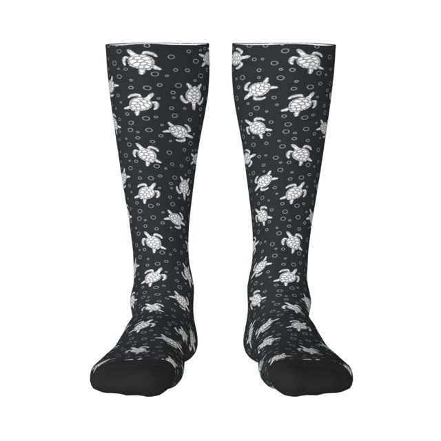Fotbe Turtle Calcetas Divertidas Estampadas para Hombre y Mujer, Calcetas de Algodón hasta la Rodilla para Caminar, Correr, Enfermería y Embarazo