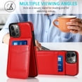 thumbnail image 5 of Entronix Wallet Case Compatible with iPhone 16 Pro Max, Card Holder Flip Cover, Red, 5 of 7