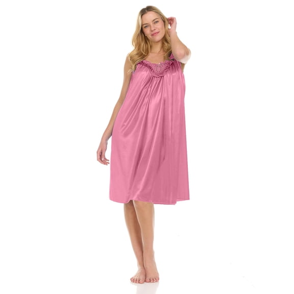 Women's Long Nightgown Womens Pajamas Nightgowns For Women Sleeveless Satin Silk Nightshirt For Women Wide Strap Plus Size, Women Nightgowns & Sleepshirts