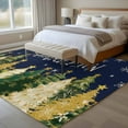 thumbnail image 4 of Large Area Rugs for Living Room Bedroom, Navy Blue Christmas 6'x9' Rug Washable Carpet Runner Indoor Outdoor, Xmas Tree Snowflakes Winter Non Slip Floor Mats Rug for Kitchen, Playroom, 4 of 8