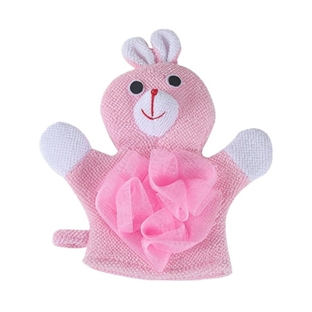 Animal Puppet Baby Bath Glove Washcloth Set Gentle Cartoon Design Toddler Shower Kids Bathing Accessory Soft Cleaning