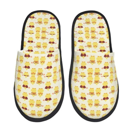 Balery Cute Yellow Duck Slient Indoor Furry Fleece Comfort House Shoes Soft Non-Slip Home Shoes Cotton slippers House Slippers-- Large