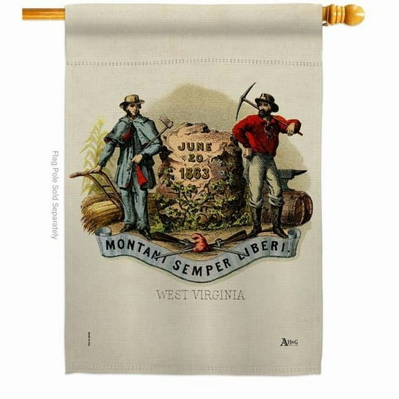 28 x 40 in. Coat of Arms West Virginia House Flag with Americana States Double-Sided Decorative Vertical Banner Garden Yard Gift