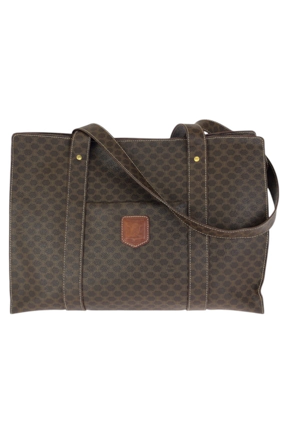 Pre-Owned CELINE Macadam Dark Brown Tote Bag/Shoulder Bag for Women (MC97 2)