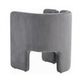 thumbnail image 4 of Cid 24 Inch Accent Chair, Soft Gray Velvet, Curved Backrest, Panel Base, 4 of 5