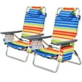 thumbnail image 3 of Costway 4-Pack Folding Backpack Beach Chair 5-Position Outdoor Reclining Chairs with Pillow Yellow, 3 of 11