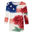 thumbnail image 5 of jjayotai 4th of July Shirts Women 3/4 Sleeve Crewneck Cute Shirts Casual Print Three Quarter Length T Shirt, 5 of 6