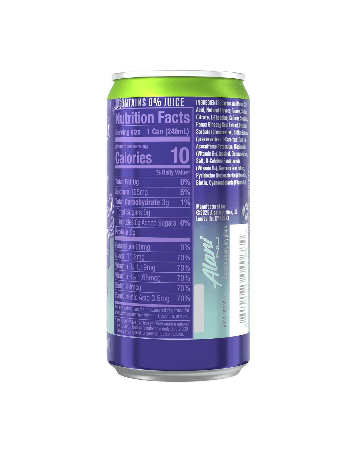 Alani Nu Sugar Free Mini Energy Drink, Witch's Brew Flavor, 8.4 fl oz Single Can, 100mg Caffeine