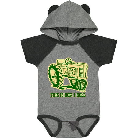 

Inktastic This is How I Roll Tractor GRN Boys or Girls Baby Bodysuit