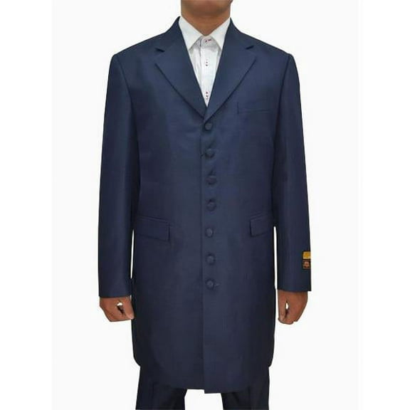 Men's Dark Navy Seven Button Zoot Suits By Alberto Nardoni Brand Designer