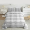 thumbnail image 2 of Homewish Abstract Stripes Grid Bedding Comforter Set,Minimalism Geometric Checkered Twin Comforter Sets,Gray Lines Bedding Set For Girls Boys,Super Cozy Room Decor Reversible,2pcs, 2 of 8