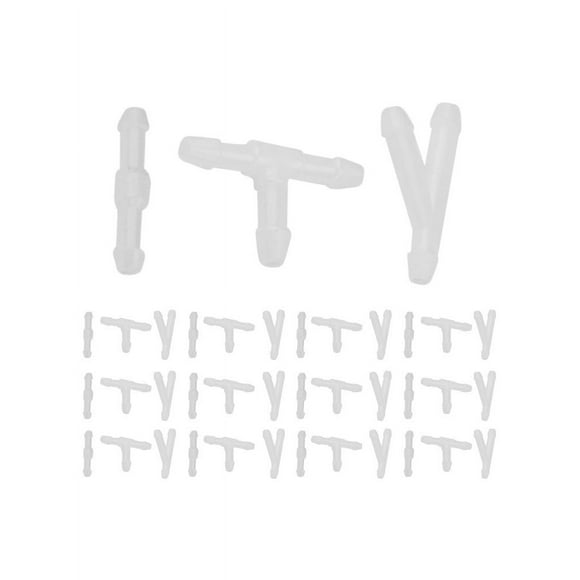 36 Pcs Hose Connector Plastic Windshield Wiper Tube T/Y/I Type Splitter Windshield Washer Hose Connector Mingyiq