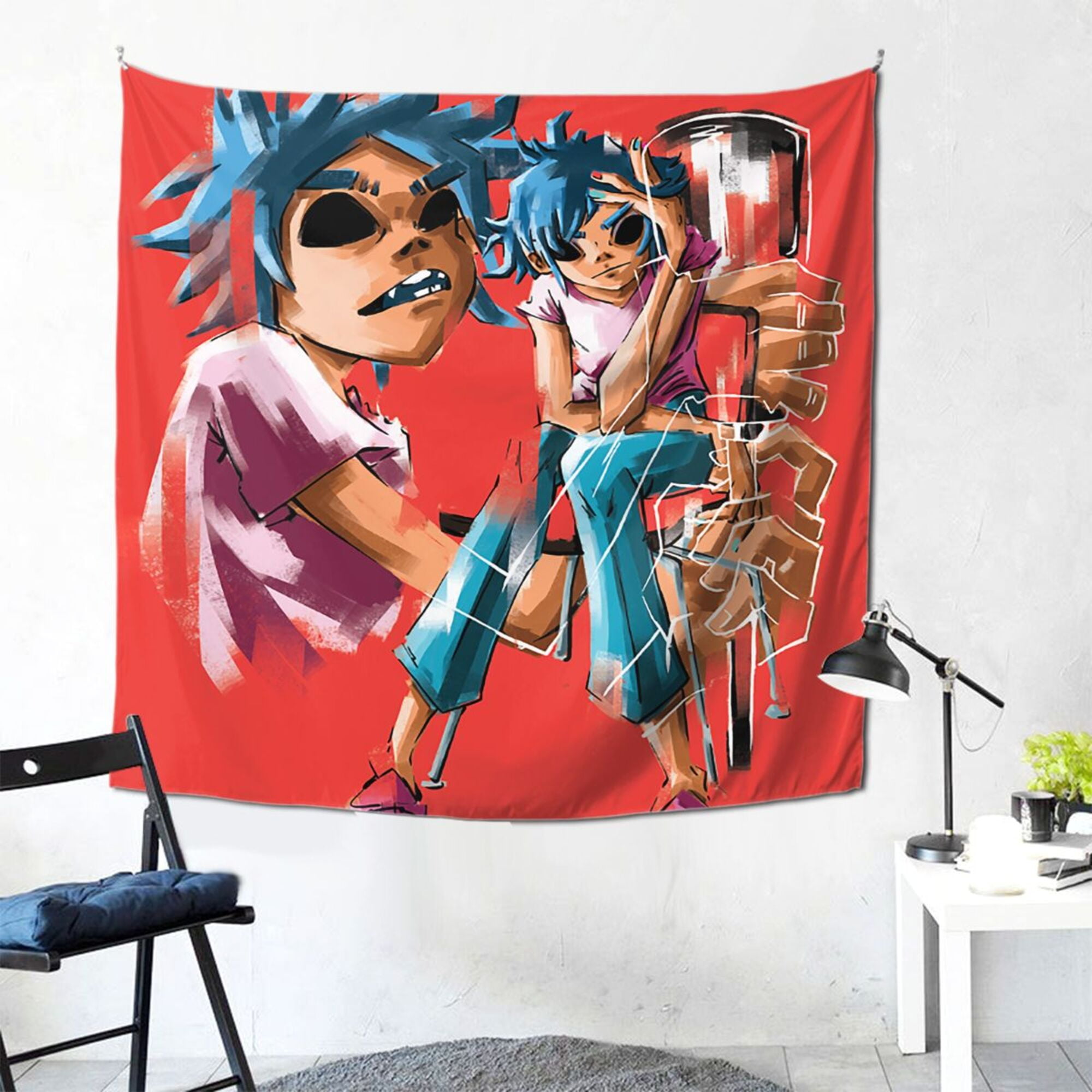 Gorillaz 2d Tapestry Banner 59*59 Inch Decor Art Tablecloth Wall
